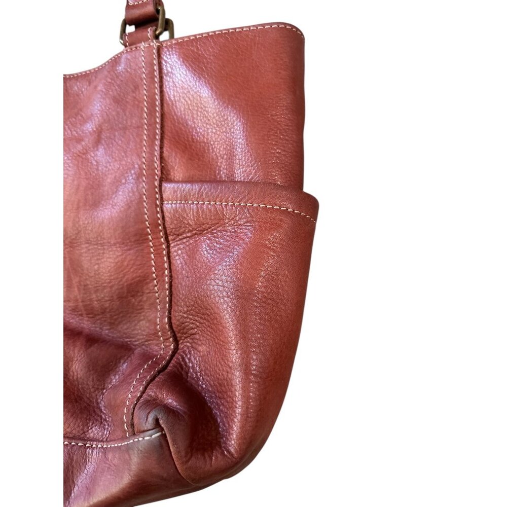 Margot New York Soft Buttery Leather Shoulder Bag Brown Vintage Classic Western - Picture 10 of 14